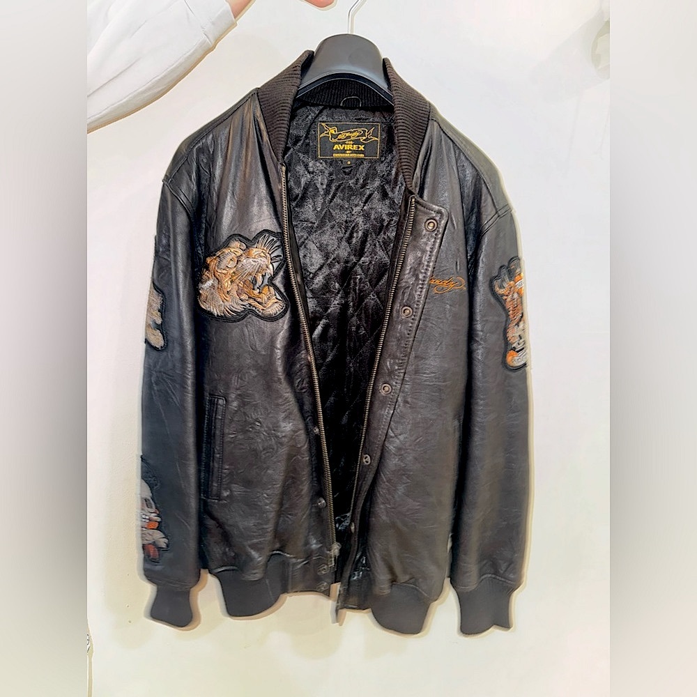 Ed Hardy leather Jacket